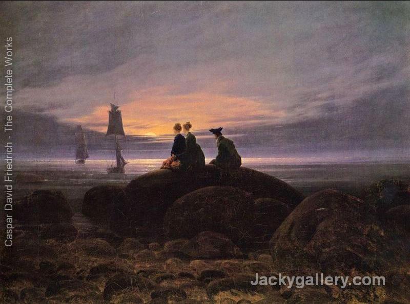 Moonrise over the Sea by Caspar David Friedrich paintings reproduction